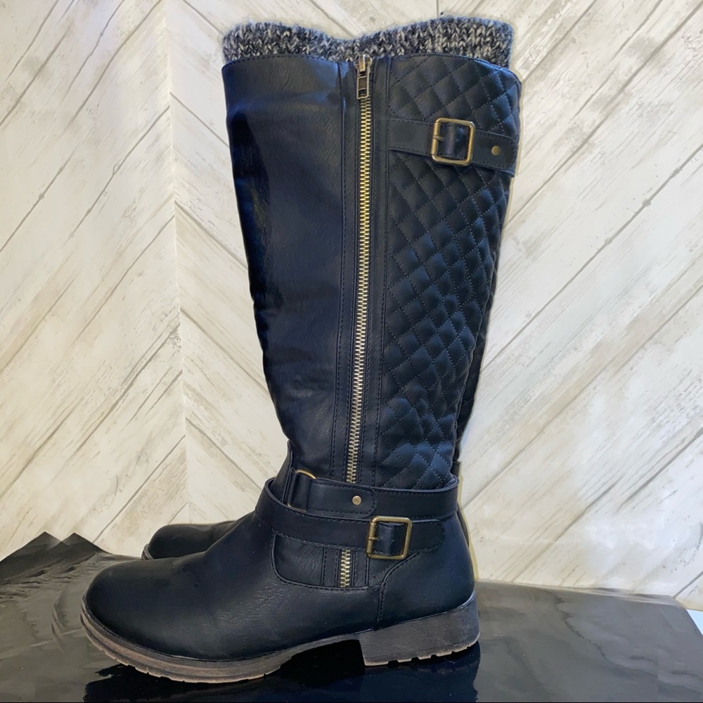 Wide calf black boots